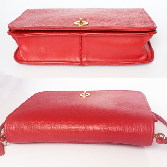 Vintage Coach Bag Convertible Clutch Rare Red Bas… - image 6