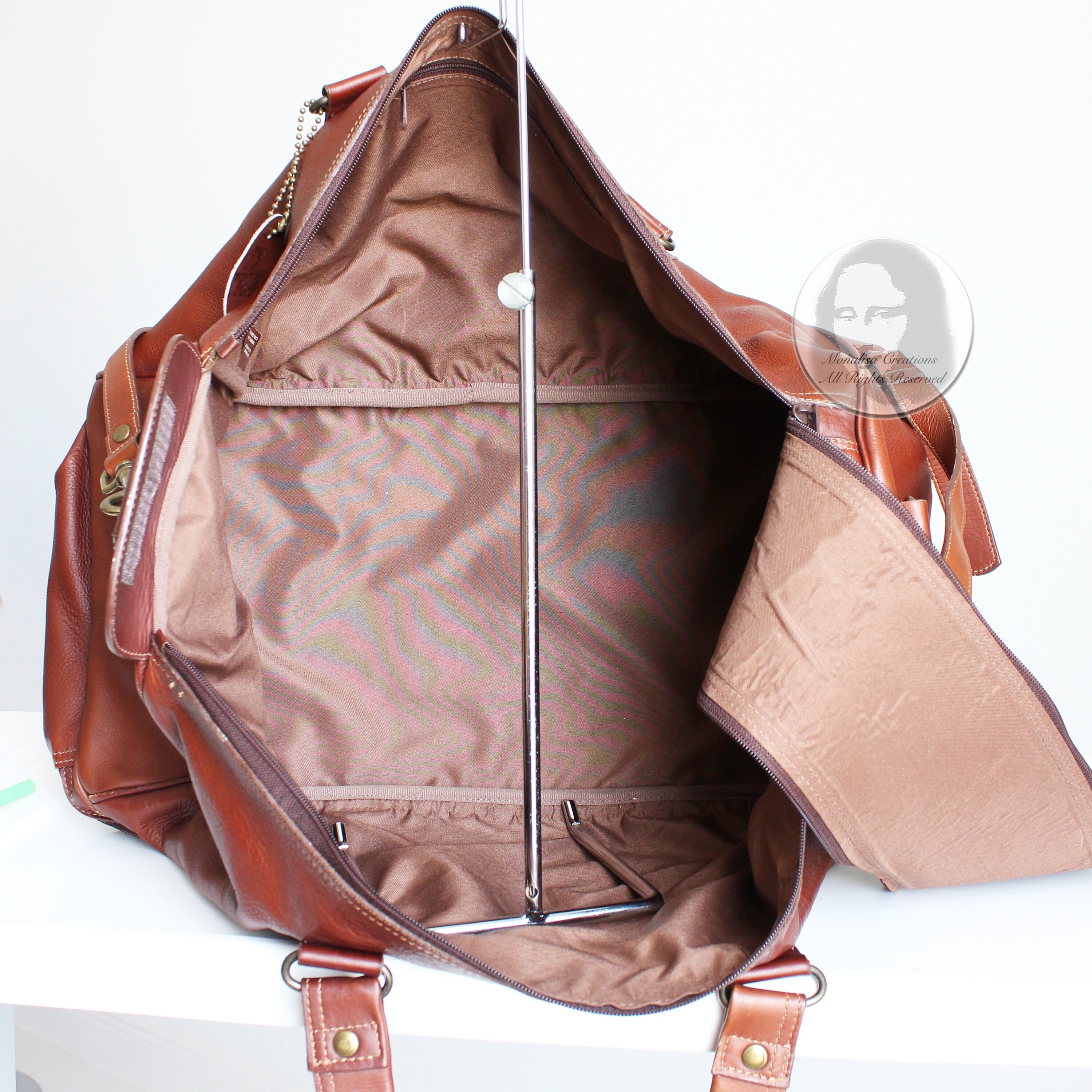 TICA Sport Leather Duffle Bag With Crossbody Strap Large Golf Sports