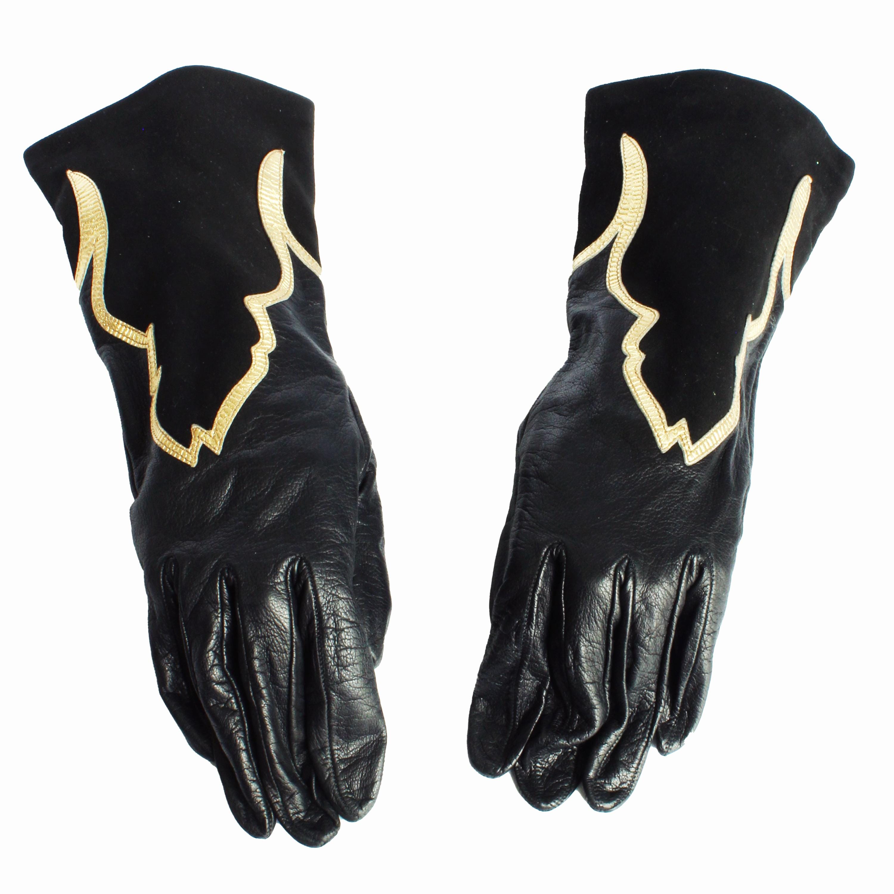 【関税&送料込】Saint Laurent Black Leather Gloves Leather gloves Saint Laurent Black size M International in