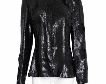 Mary McFadden Couture Jacket Sequins Evening Cocktail Formal Embellished Vintage 1990s HTF