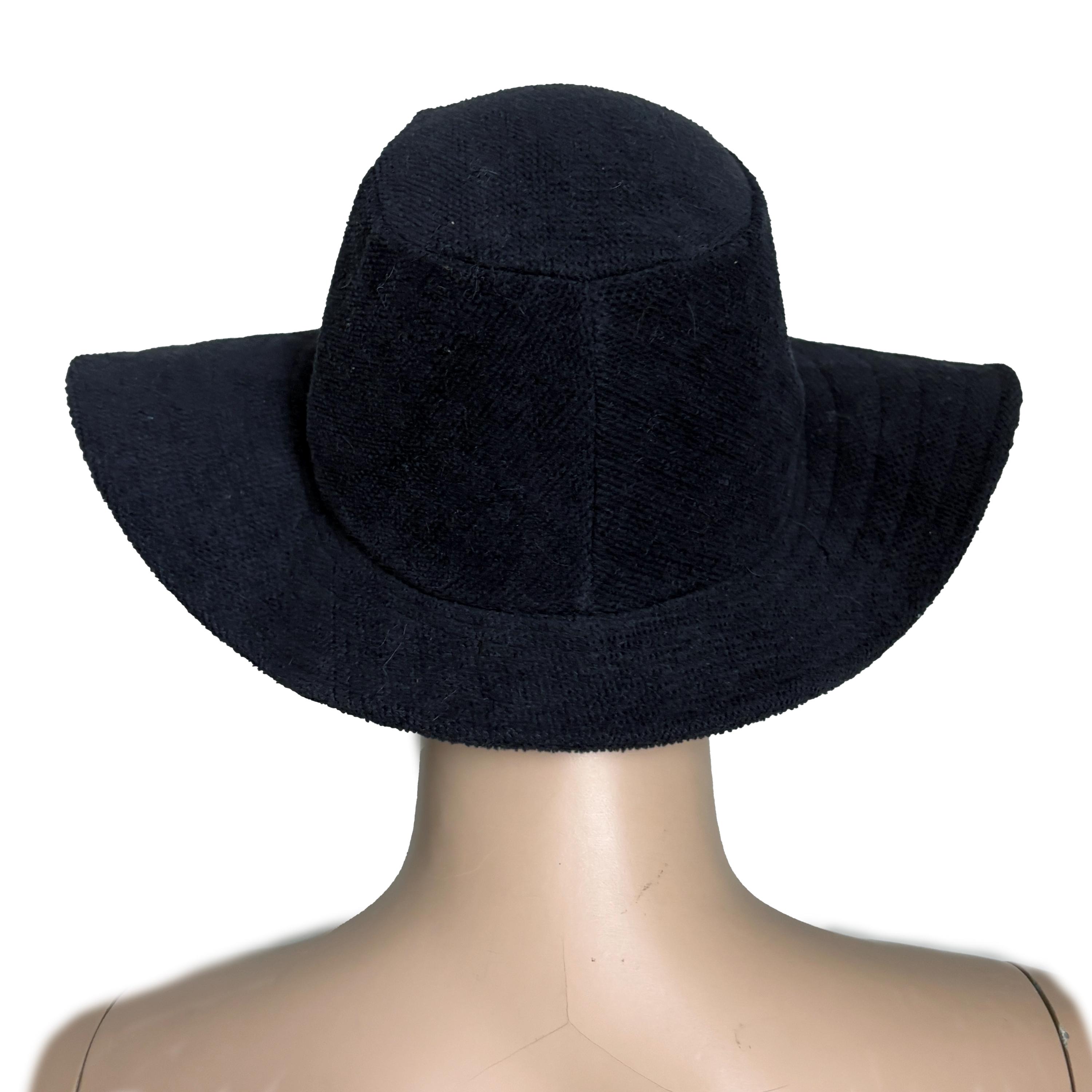 Vintage 80’s Norma Kamali for Stetson Blue Felt Fedora Hat  black trim ribbon DSC03055_copy_hairfix_0091b9cb  main image 3