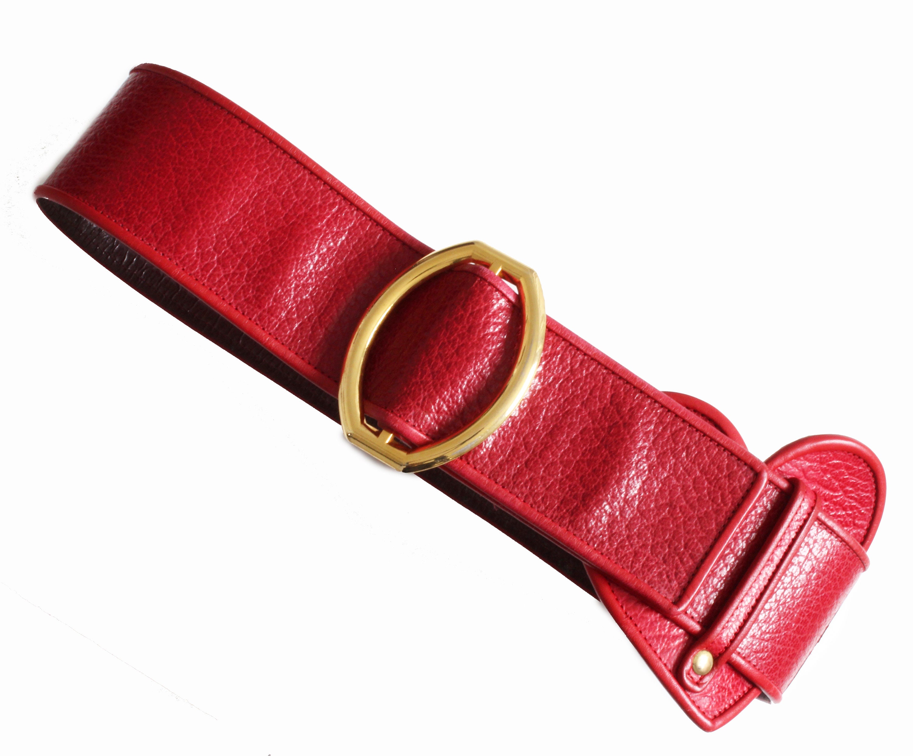 Yves Saint Laurent Vintage Raspberry Pink Suede Wide Waist Belt