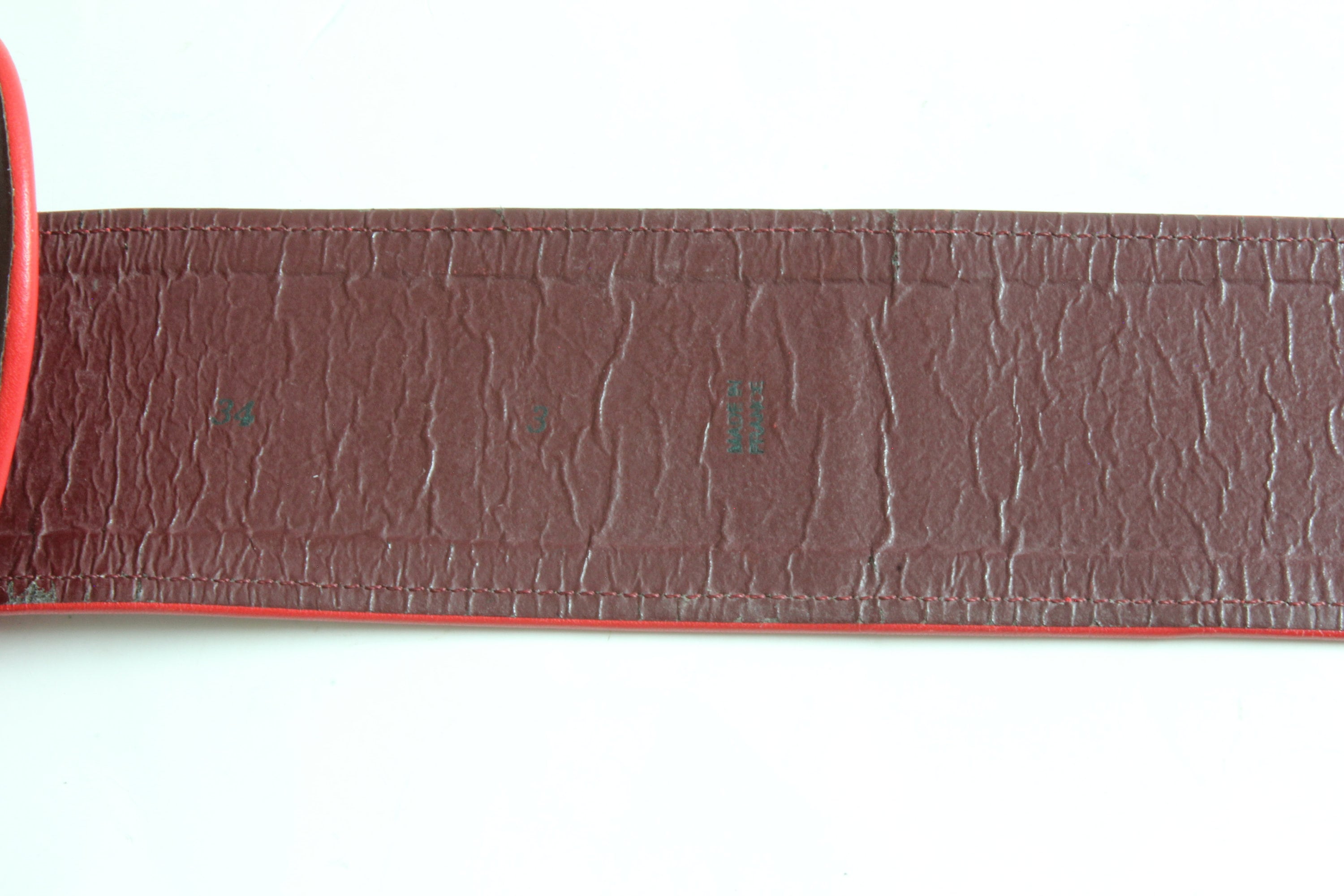 イヴサンローランリヴゴーシュ 　リングベルト　⭐ヴィンテージ⭐ Rare Yves Saint Laurent Rive Gauche Wide Red Leather Belt