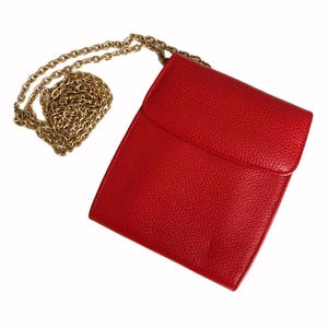 Bolso Coach Cartera con Cadena Riñonera Piel Caviar Roja Hecho en Italia Vintage HTF Colección Madison