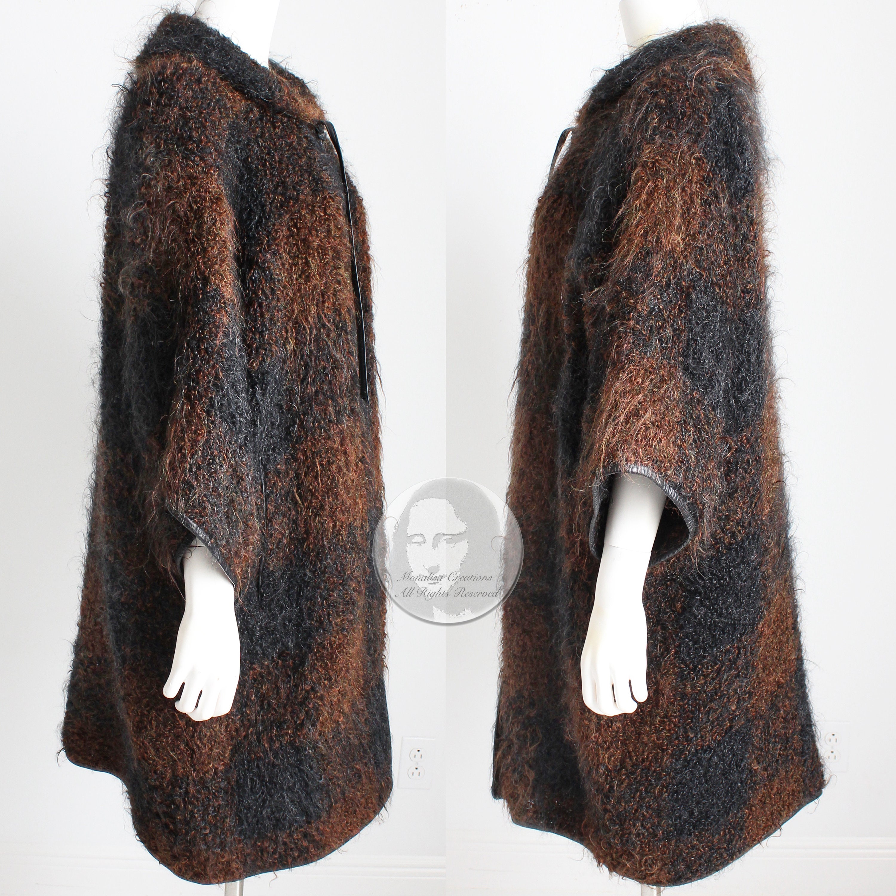 Vintage Bonnie Cashin Mohair Knit Coat: Sills NOH Leather Trim