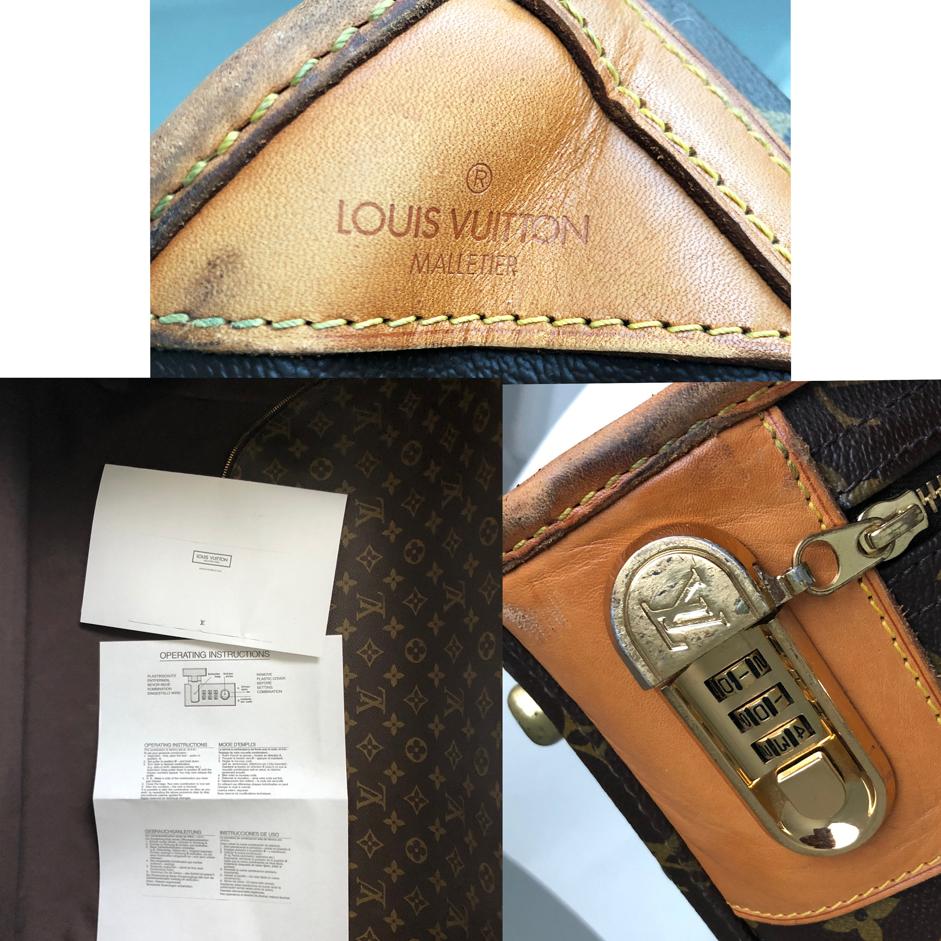 Louis Vuitton Monogram Suitcase Large Luggage with Combination