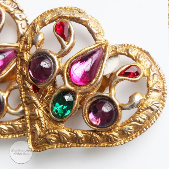 Christian Lacroix Earrings Large Statement Heart … - image 5