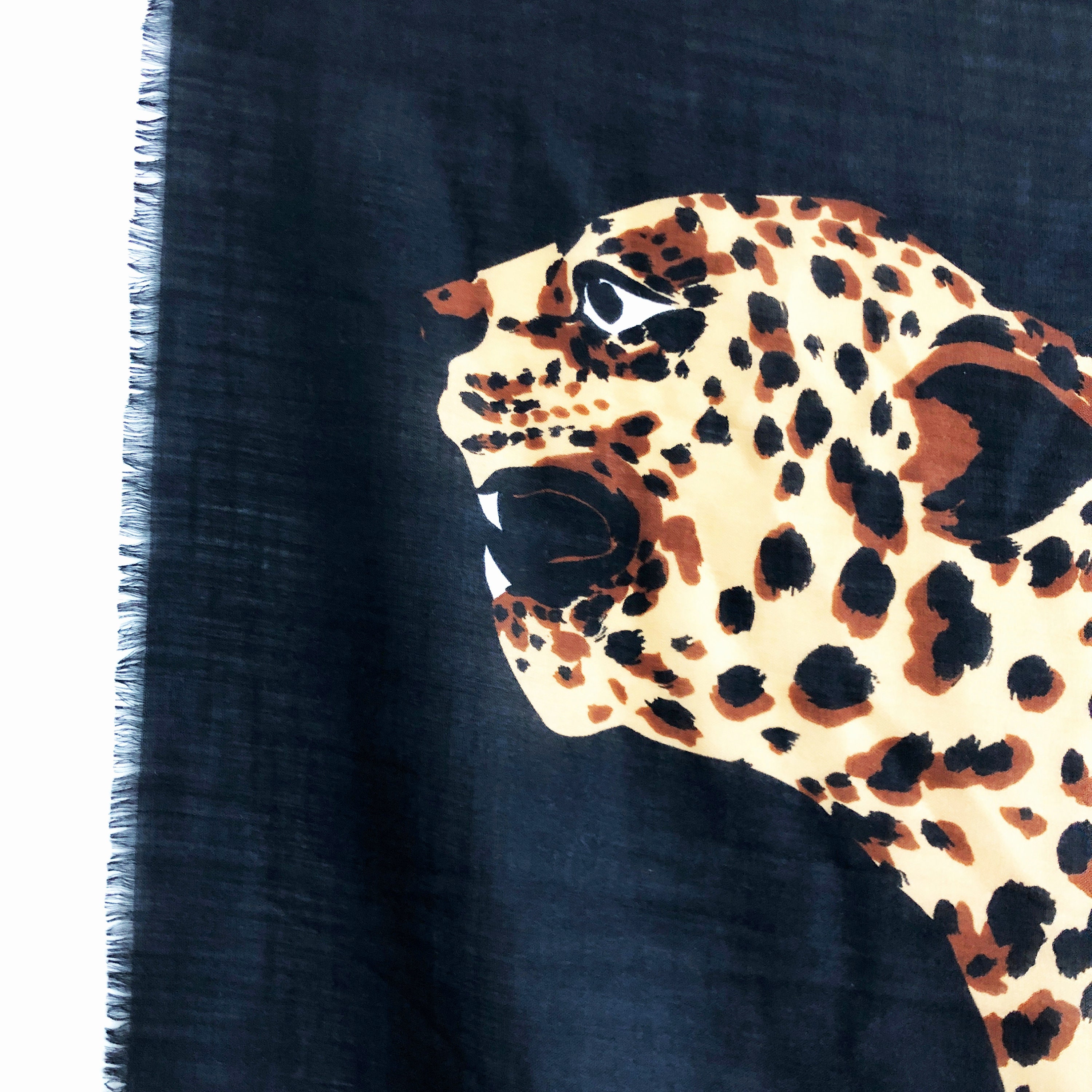 Yves Saint Laurent Massive Shawl Scarf Leopards Silk Wool - Etsy