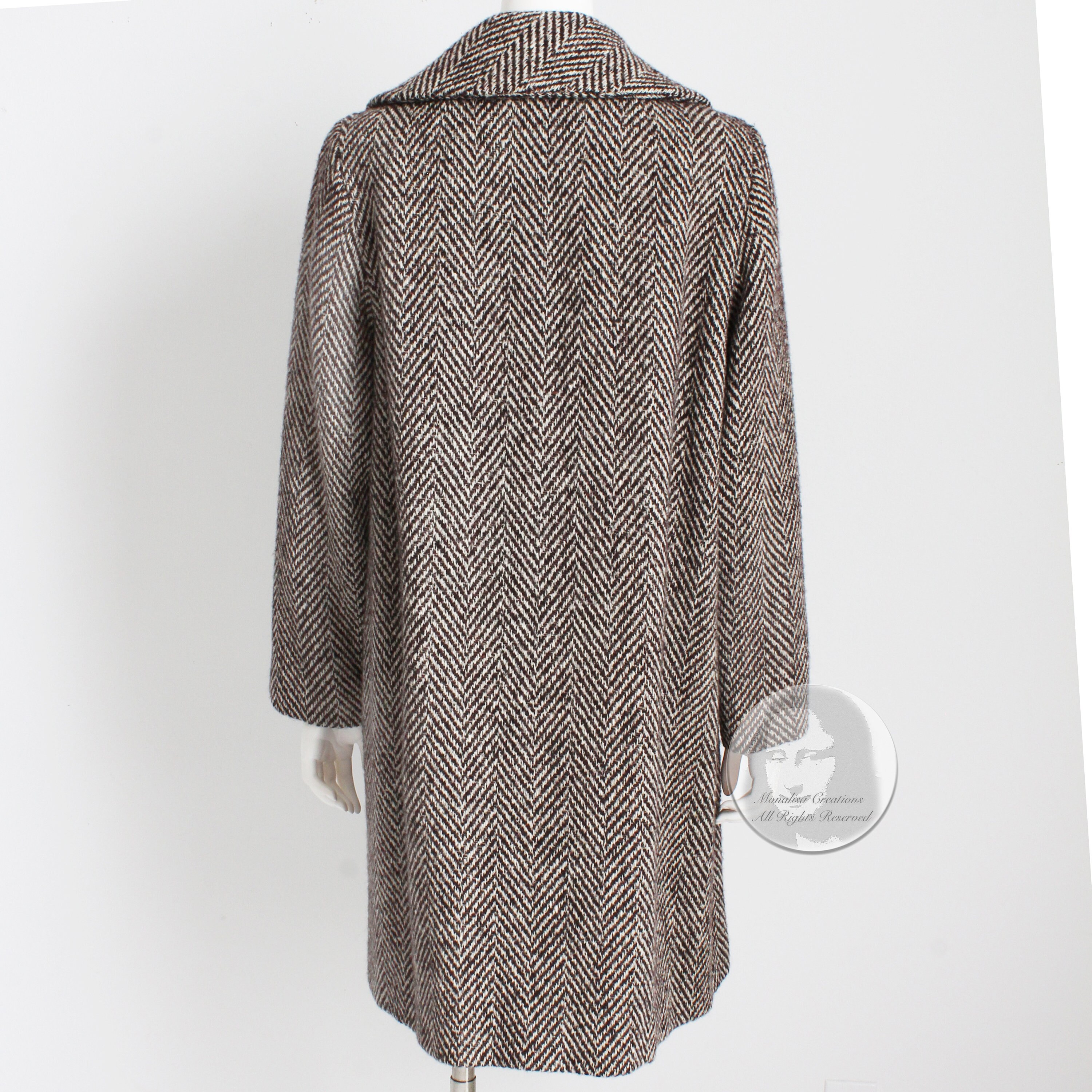 Dolce & Gabbana Wool Coat Classic Herringbone Double