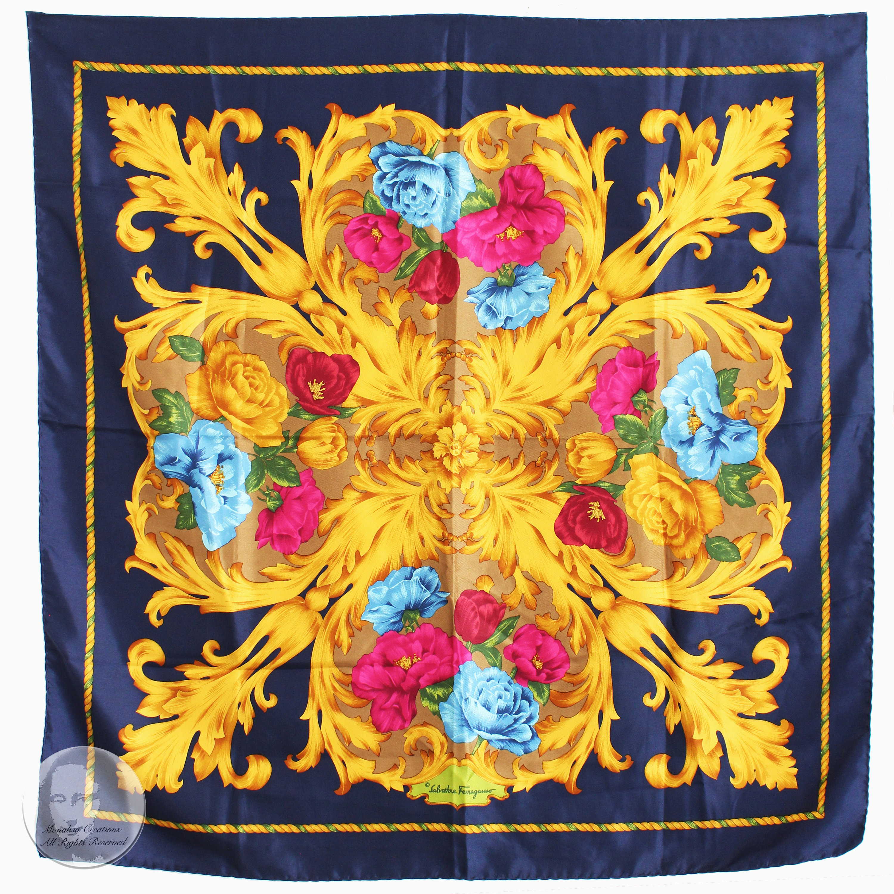 Floral Silk Twill Scarf in Multicoloured - Versace