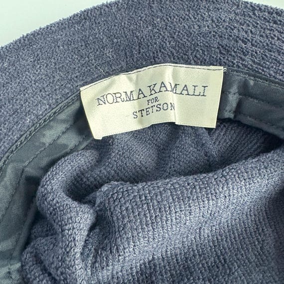 Vintage Norma Kamali for Stetson Hat Wide Brim Floppy Navy Terry Cloth HTF OS Vintage Norma Kamali for Stetson Hat Wide Brim Floppy Navy  main image 2
