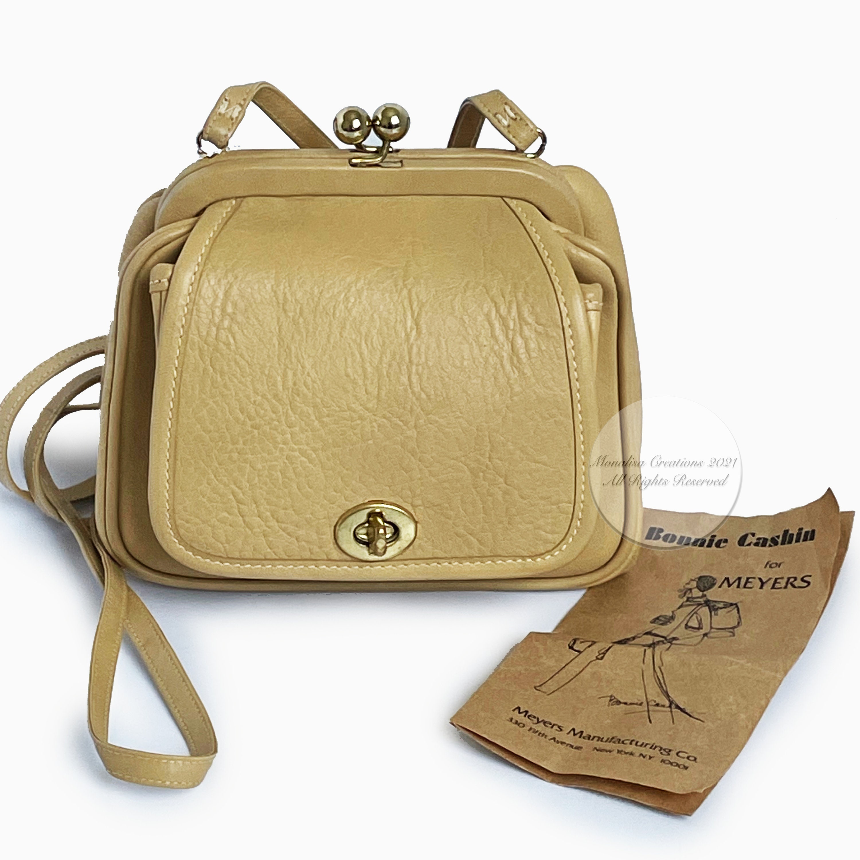 Vintage Bonnie Cashin for Meyers Kiss Lock Bag With Turnlock Flap