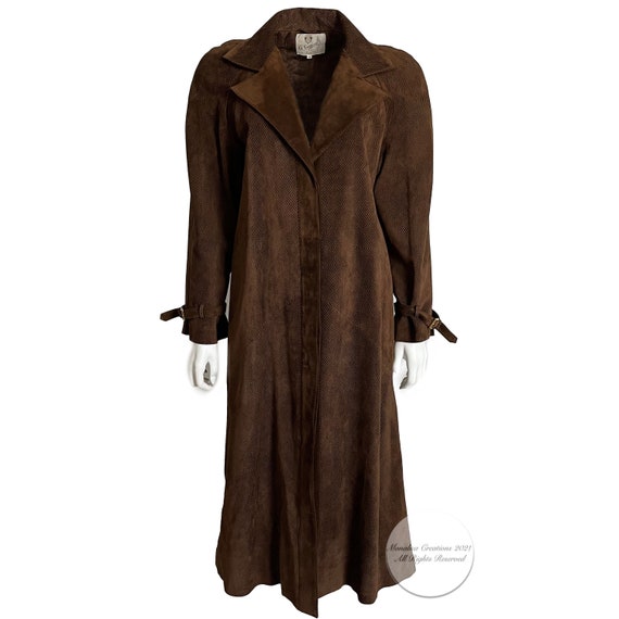 希少 GUCCI グッチ コート 90s 80s ヴィンテージ ブラウン 44 Gucci Suede Coat & Skirt 2pc Set Brown Mocha Suede Leather