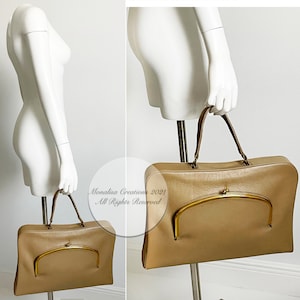 Bonnie Cashin for Coach Bag Attache Tan Leather Cashin Carry Briefcase Rare Vintage 60s image 2