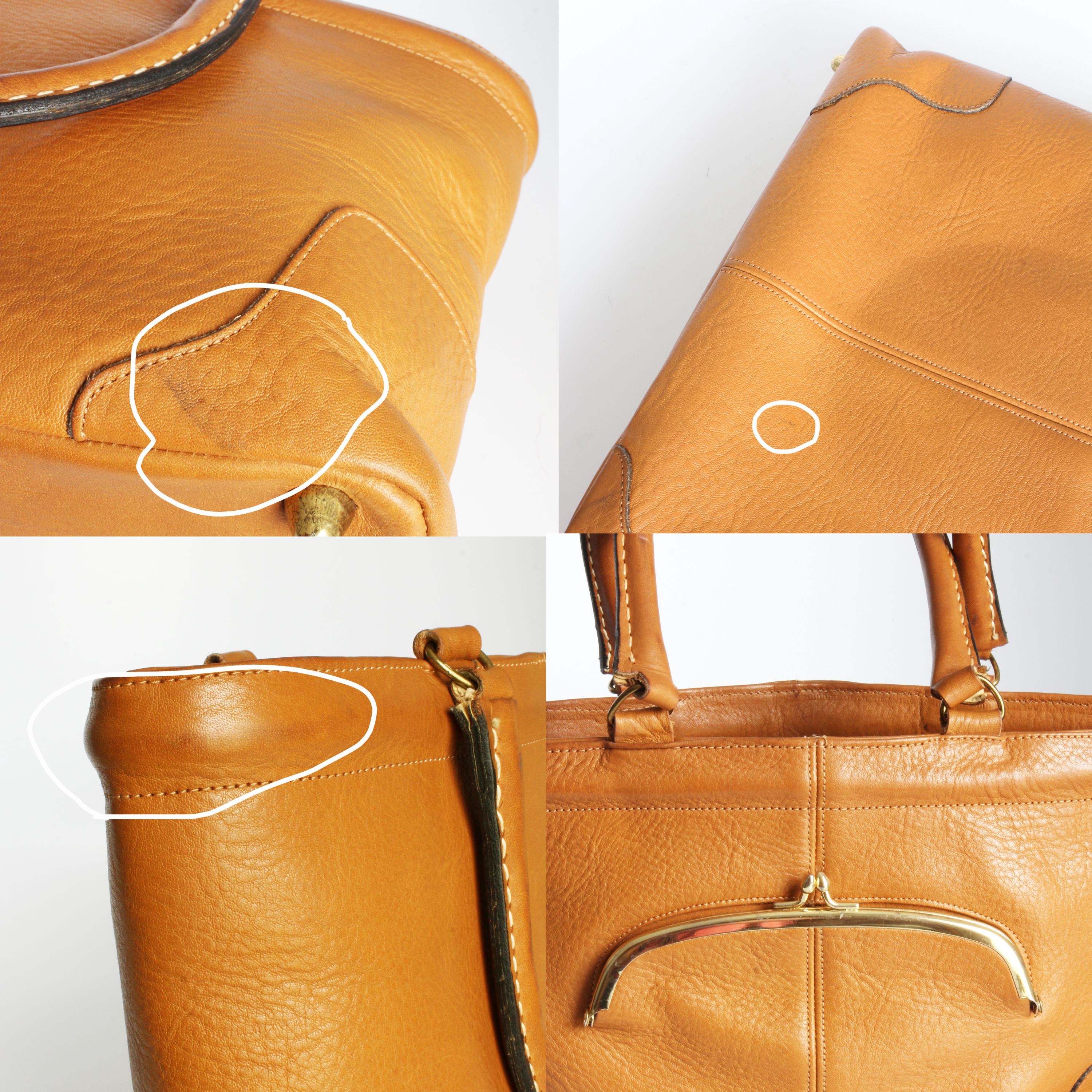 Bonnie Cashin for Coach Chunky Tote Bag Kisslock Tan Leather Bonnie Cashin for Coach Chunky Tote Bag Kisslock Tan Leather