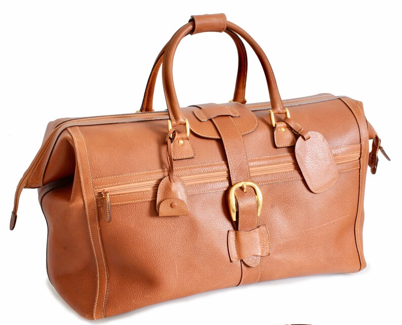 Gucci Large Duffel Travel Bag Pigskin Leather Luggage Rare Etsy