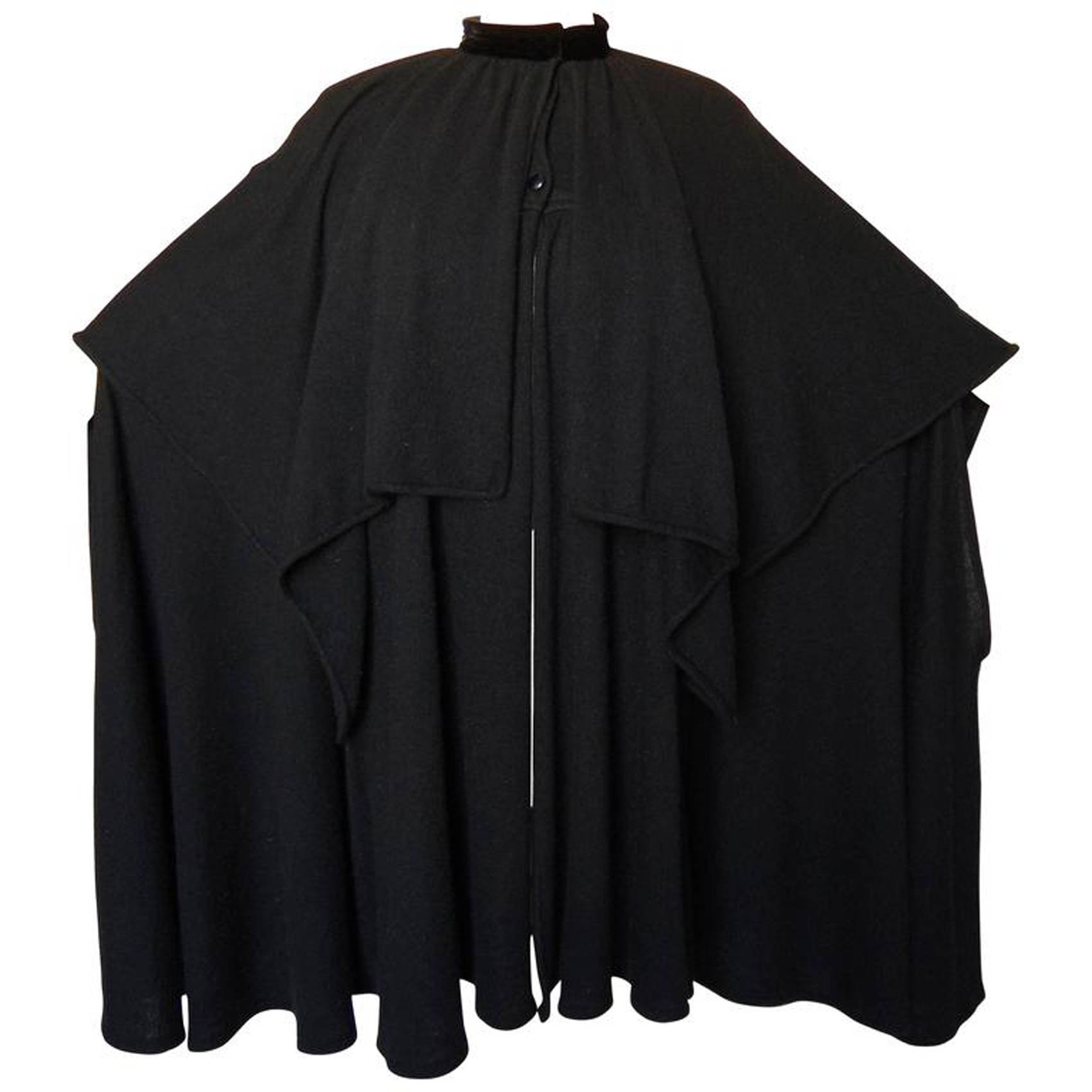 Rare Valentino Boutique Tiered Knit Cape With High Collar