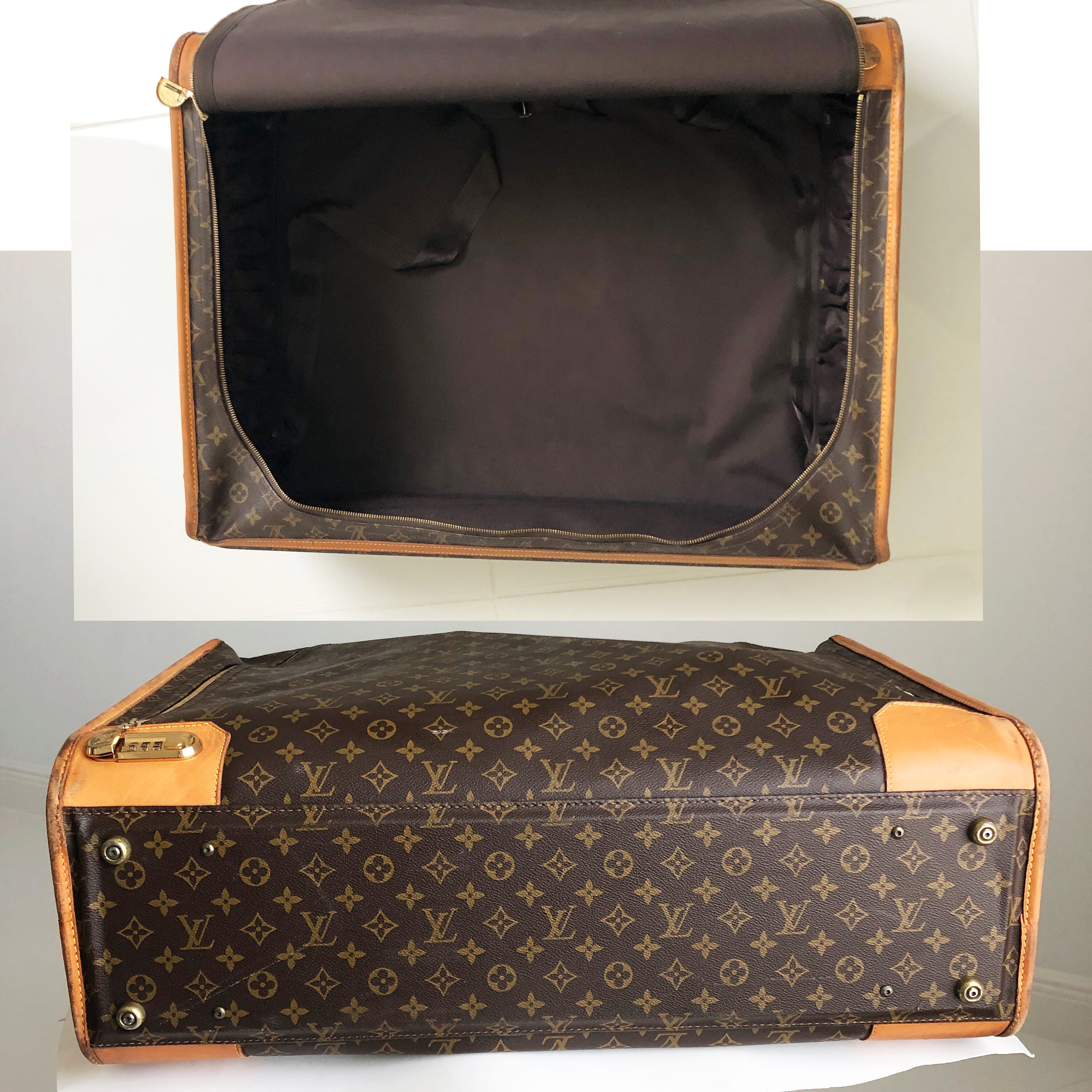 Louis Vuitton Large Monogram Suitcase Luggage With Combination 