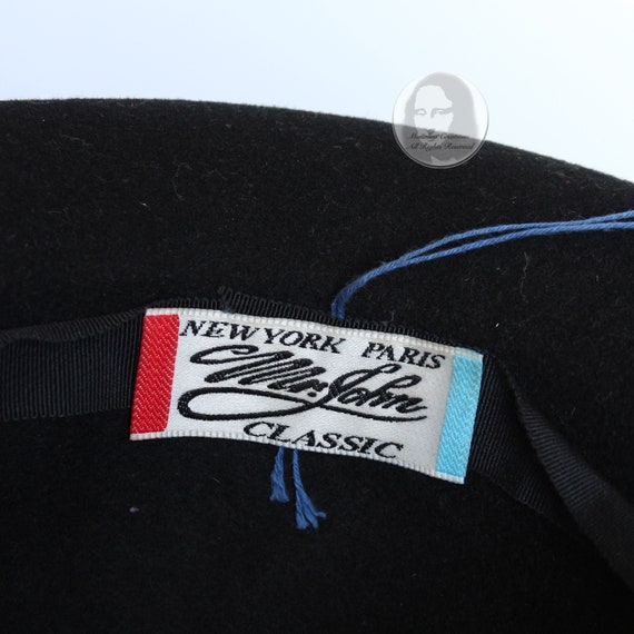 Mr. John Hat Breton Black Wool Felt Embellished Sequins Bow  display picture 1