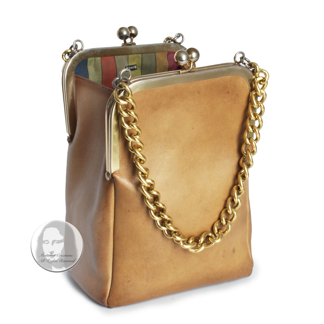 バッグ Coach Bonnie Kisslock Satchel Chain Bag NEW COACH BONNIE KISSLOCK PINK LEATHER SATCHEL CHAIN STRAP