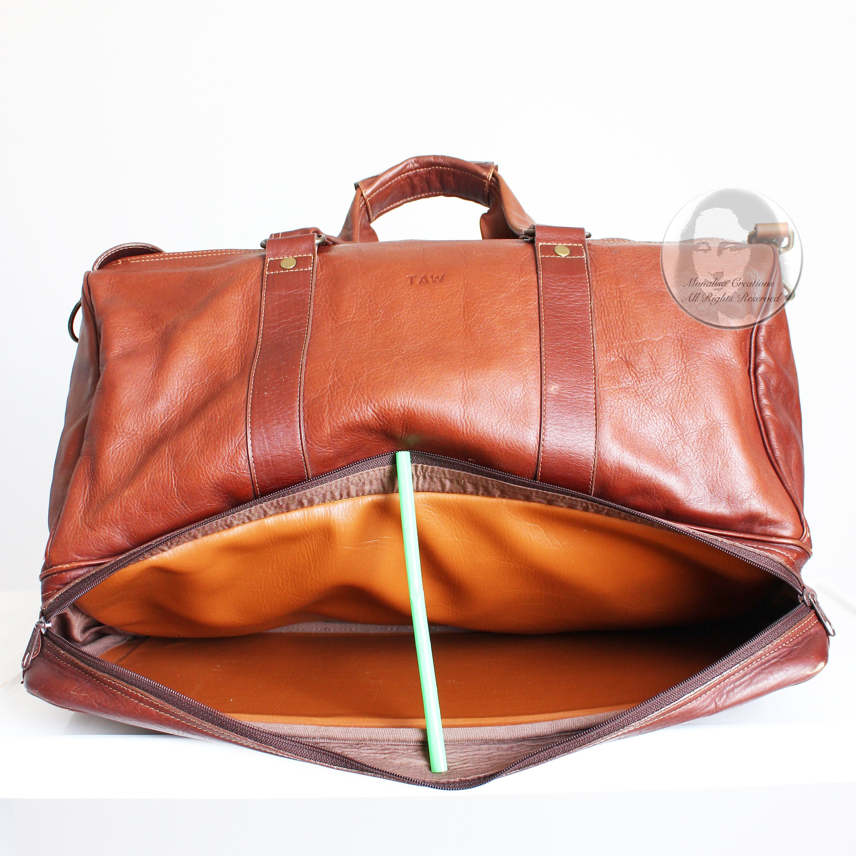 TICA Sport Leather Duffle Bag With Crossbody Strap Large Golf Sports