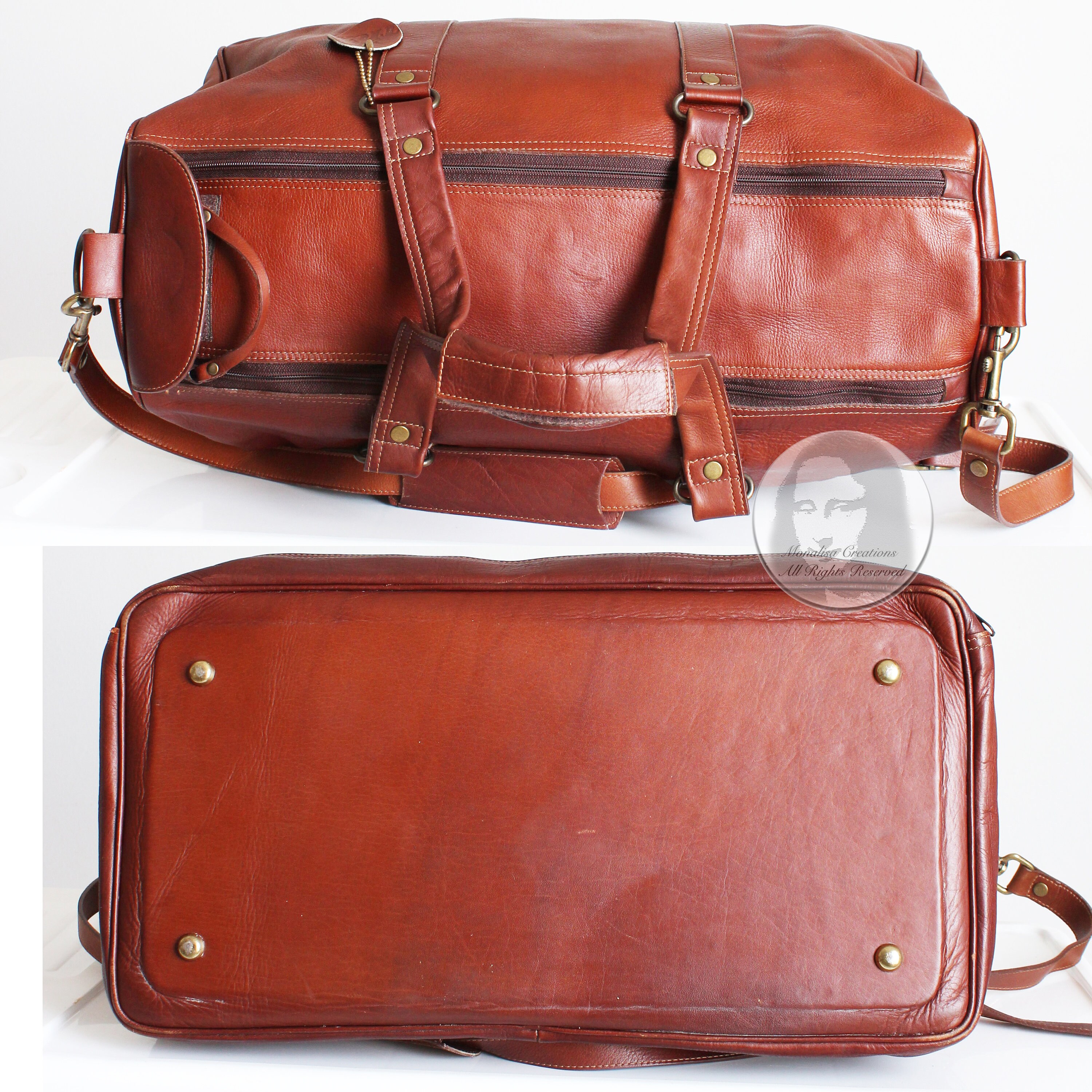 TICA Sport Leather Duffle Bag With Crossbody Strap Large Golf Sports