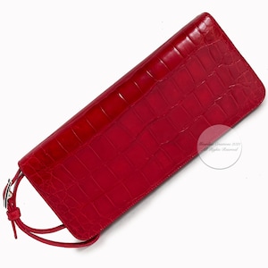 Rare Coach Genuine Alligator Clutch Bag Exotic Collection Red Croc Made in Italy 2001 HTF Style 8389
