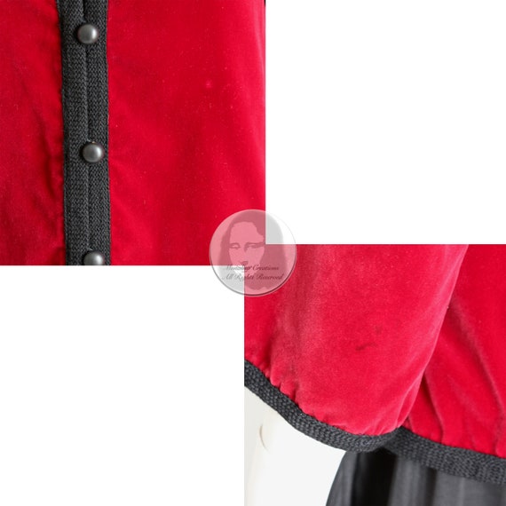 Yves Saint Laurent Jacket Red Velvet Black Trim B… - image 7