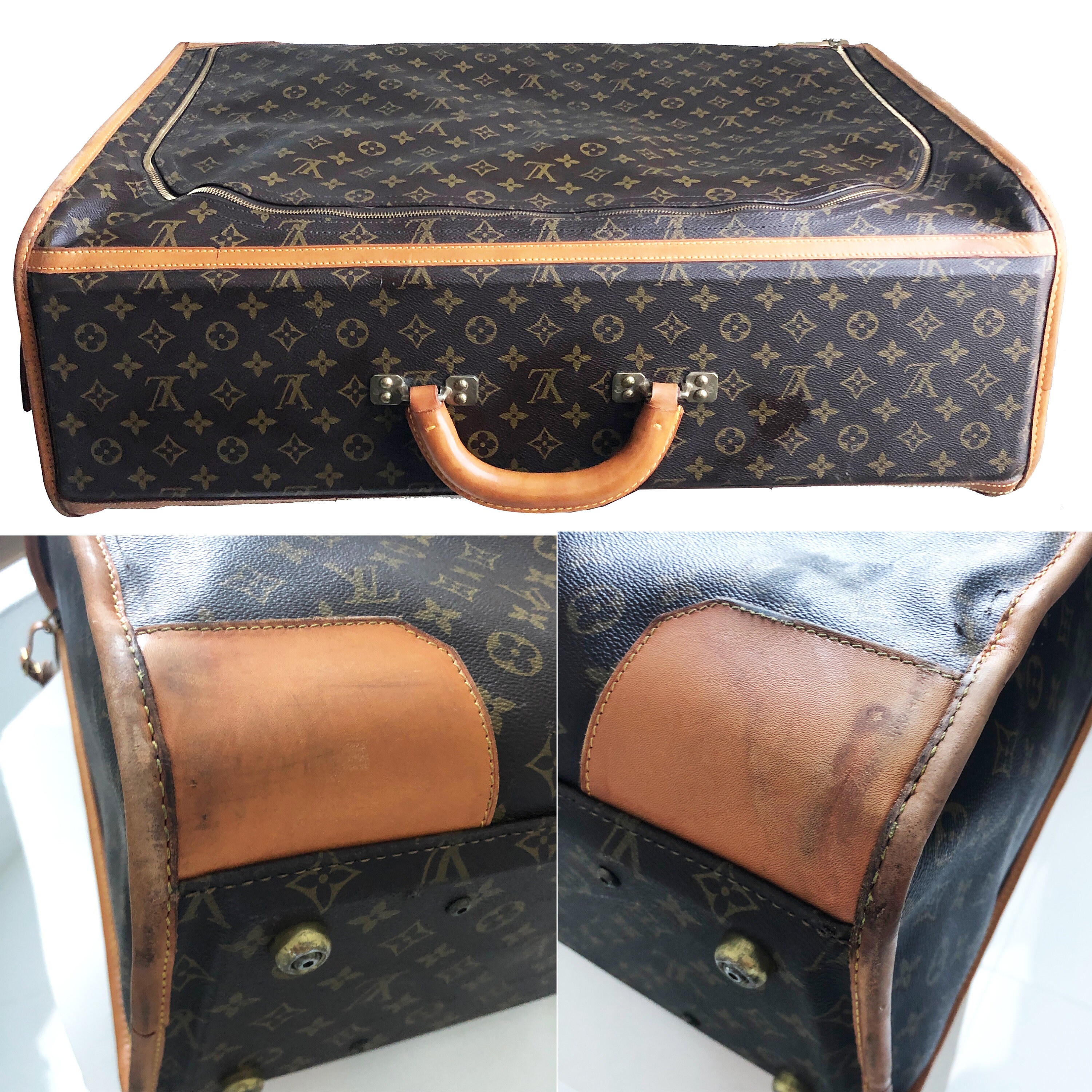 Louis Vuitton Monogram ID Luggage Tag Garment Bag Suitcase Vintage