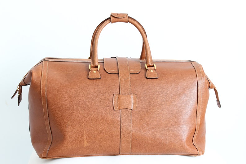 Gucci Large Duffel Travel Bag Pigskin Leather Luggage Rare Etsy
