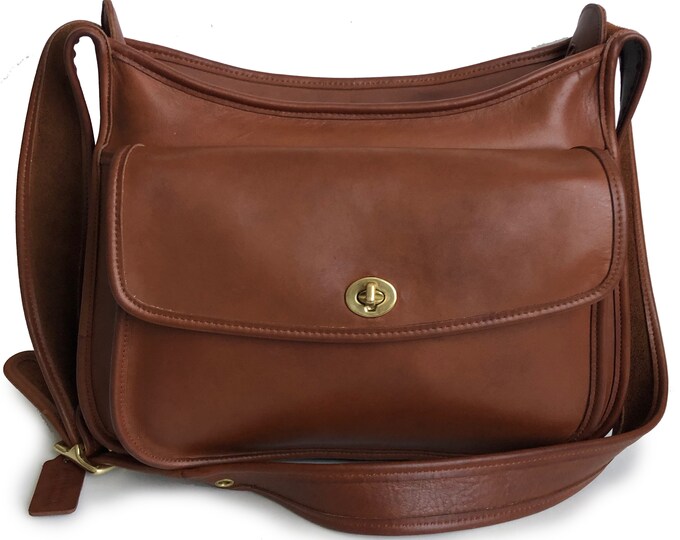 Coach Taft Bag British Tan Leather Vintage Crossbody Large Etsy