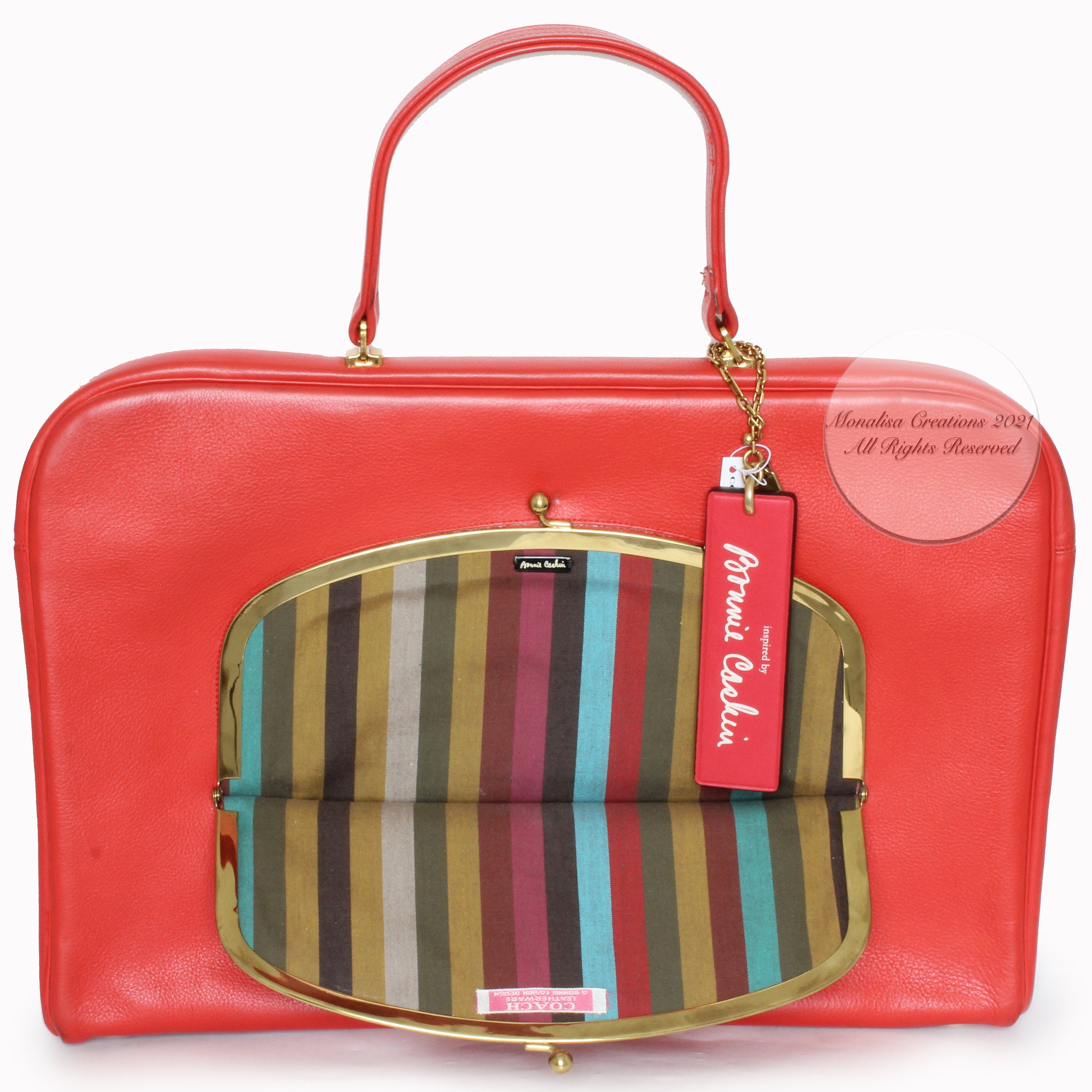 Bonnie Cashin for Coach Attache Bag Briefcase Red Leather Bonnie Cashin for Coach Attache Bag Briefcase Red Leather