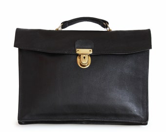 Coach Briefcase Bag | Bonnie Cashin NYC | Patina'd Black Leather