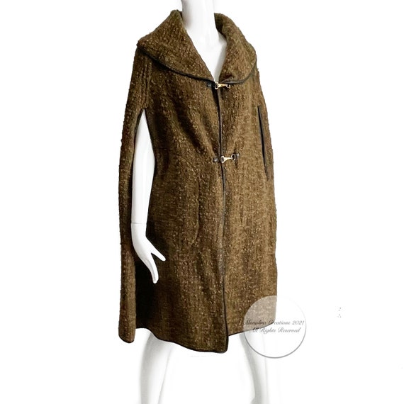 Bonnie Cashin for Sills Cape Boucle Knit with Lea… - image 4