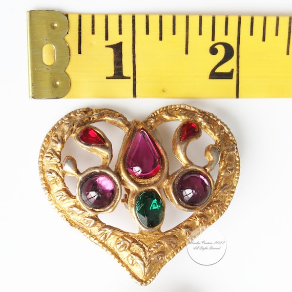 Christian Lacroix Earrings Large Statement Heart … - image 7