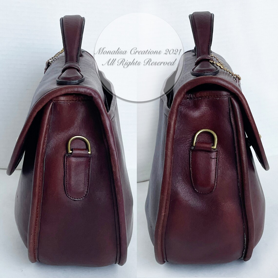 Vintage Coach Large Plaza Bag 9865 Burgundy Leather 80s with Etsy