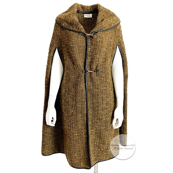 Bonnie Cashin for Sills Cape Boucle Knit with Lea… - image 1