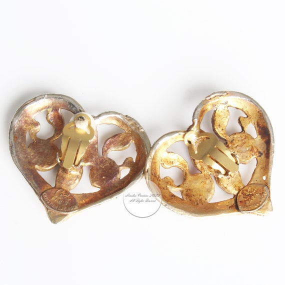 Christian Lacroix Earrings Large Statement Heart … - image 8