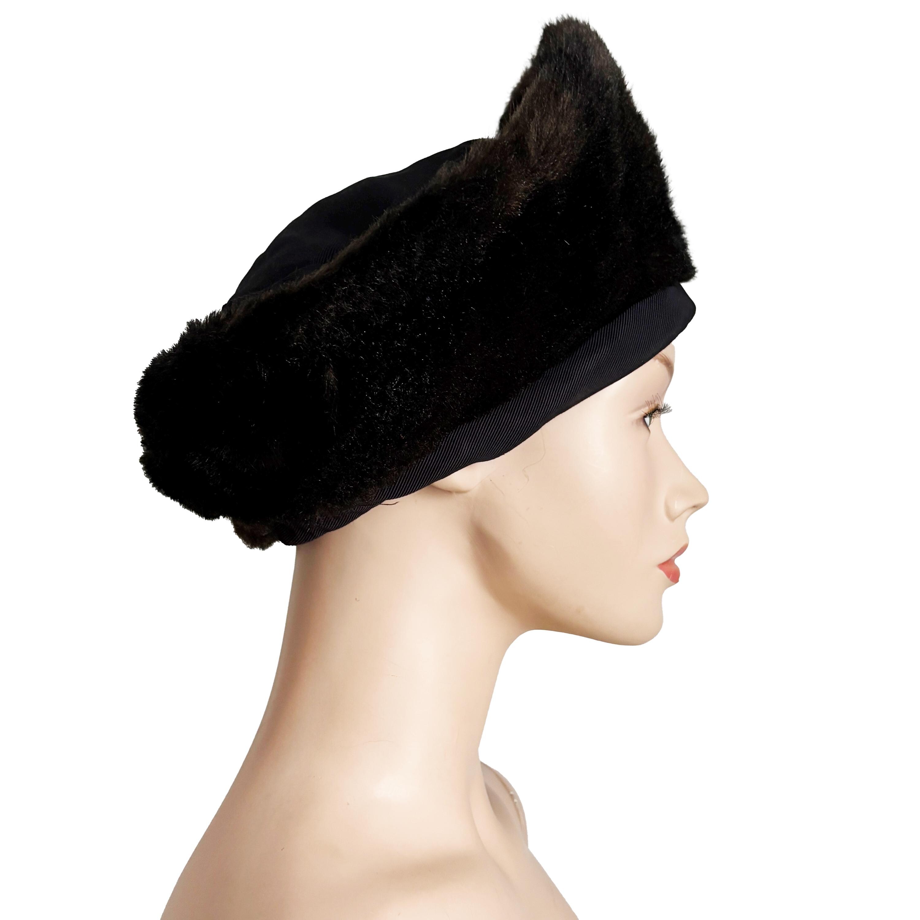 Norma Kamali for Stetson Hat Faux Fur Cossack Style Trapper Vintage 1980s OSFM Norma Kamali for Stetson Hat Faux Fur Cossack Style Trapper  main image 3