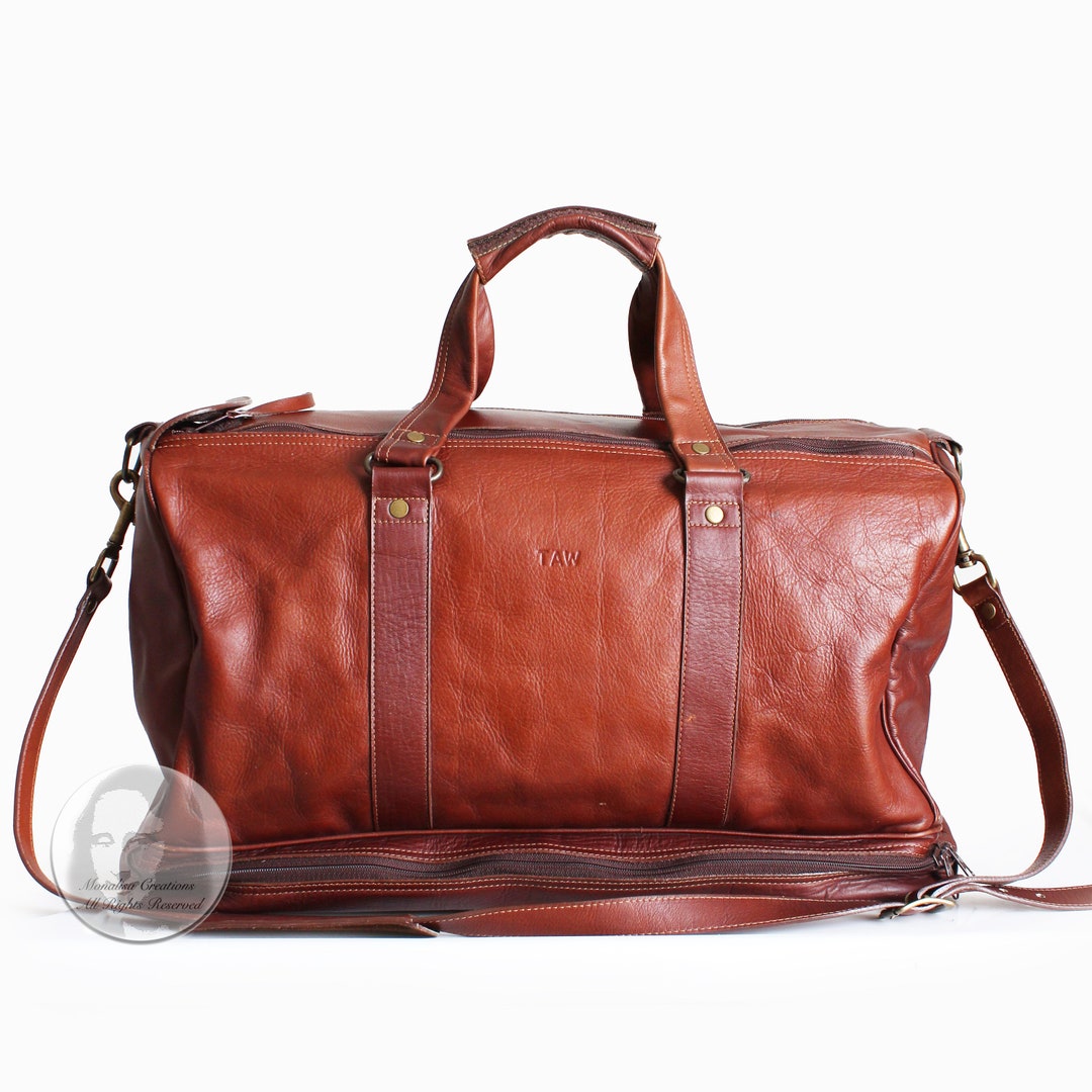 TICA Sport Leather Duffle Bag With Crossbody Strap Large Golf Sports