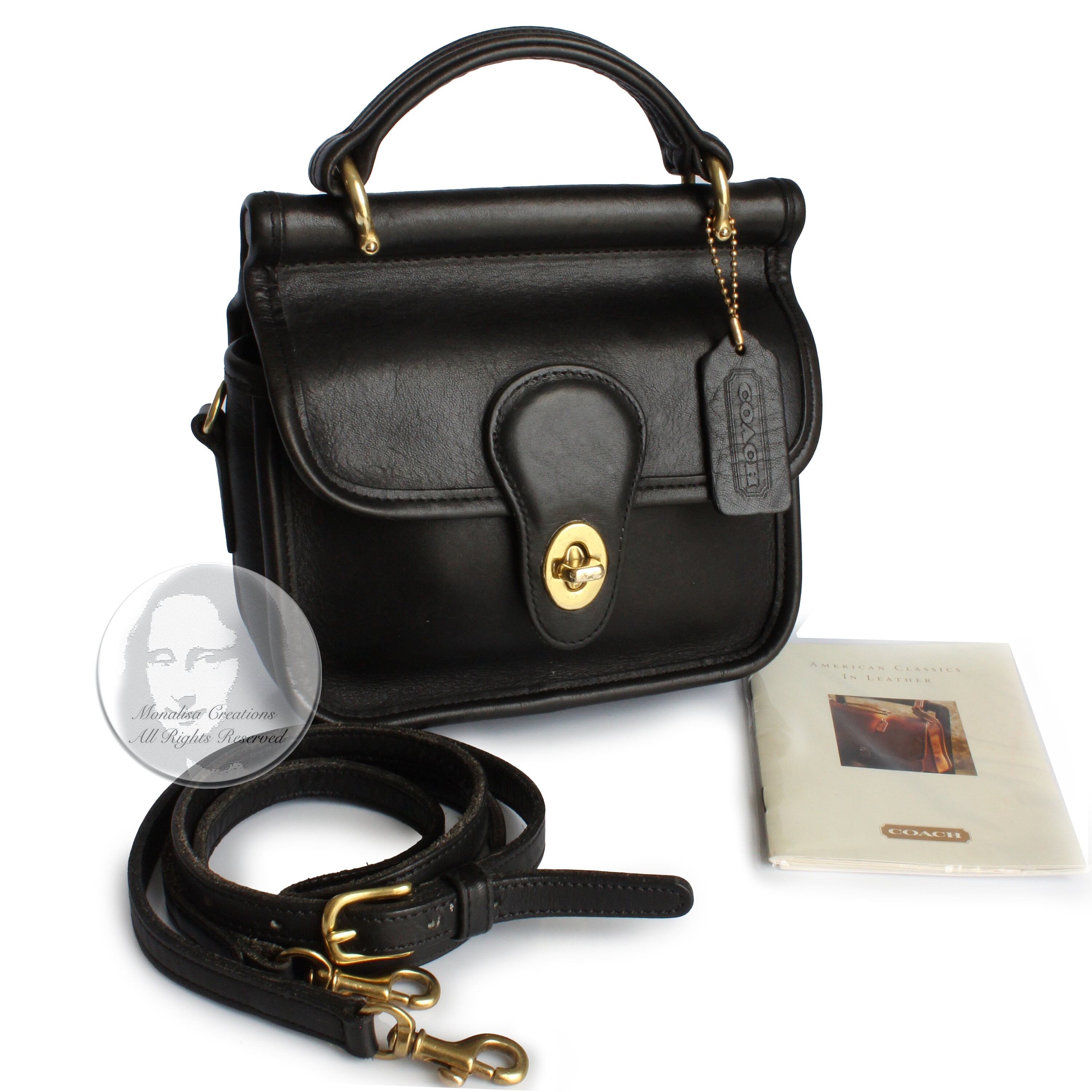 Vintage Coach Winnie Black Turnrock Bag