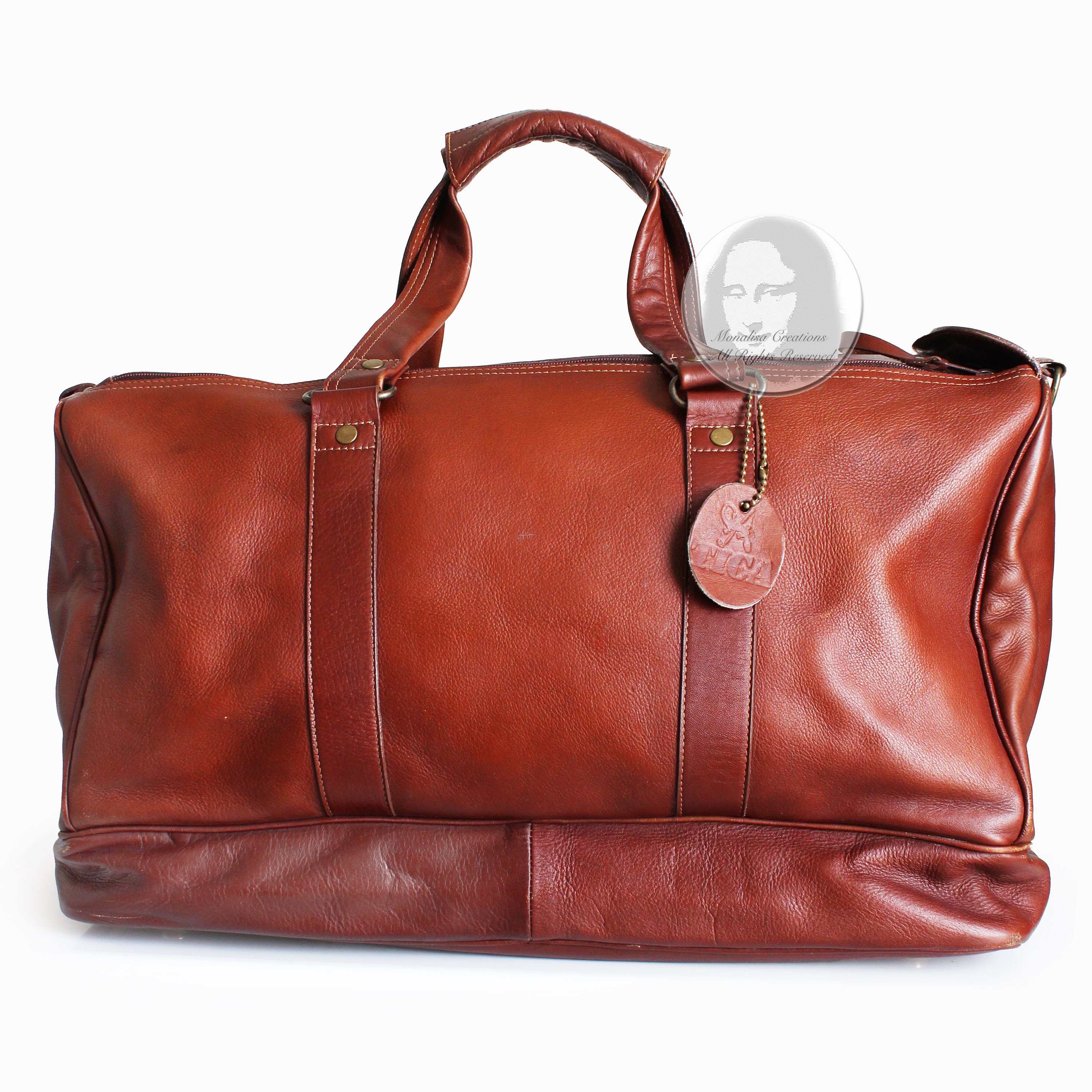 TICA Sport Leather Duffle Bag With Crossbody Strap Large Golf Sports