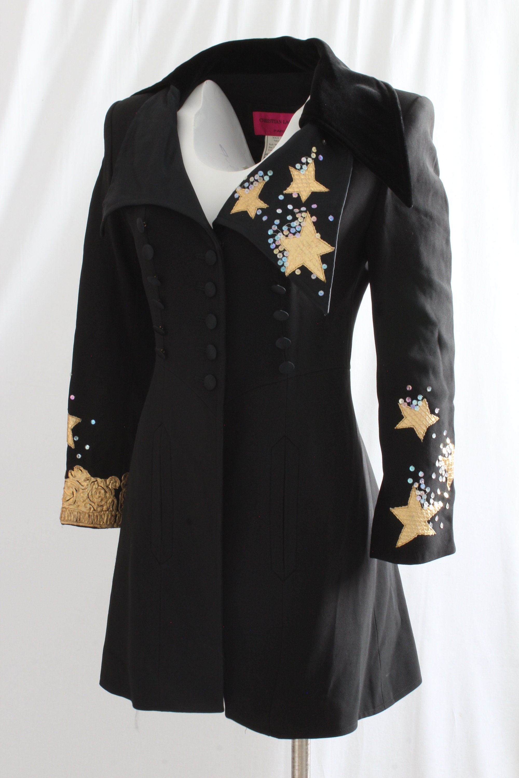 Christian Lacroix 刺繍 ブラックジャケット 38 Christian Lacroix 刺繍 ブラックジャケット 38