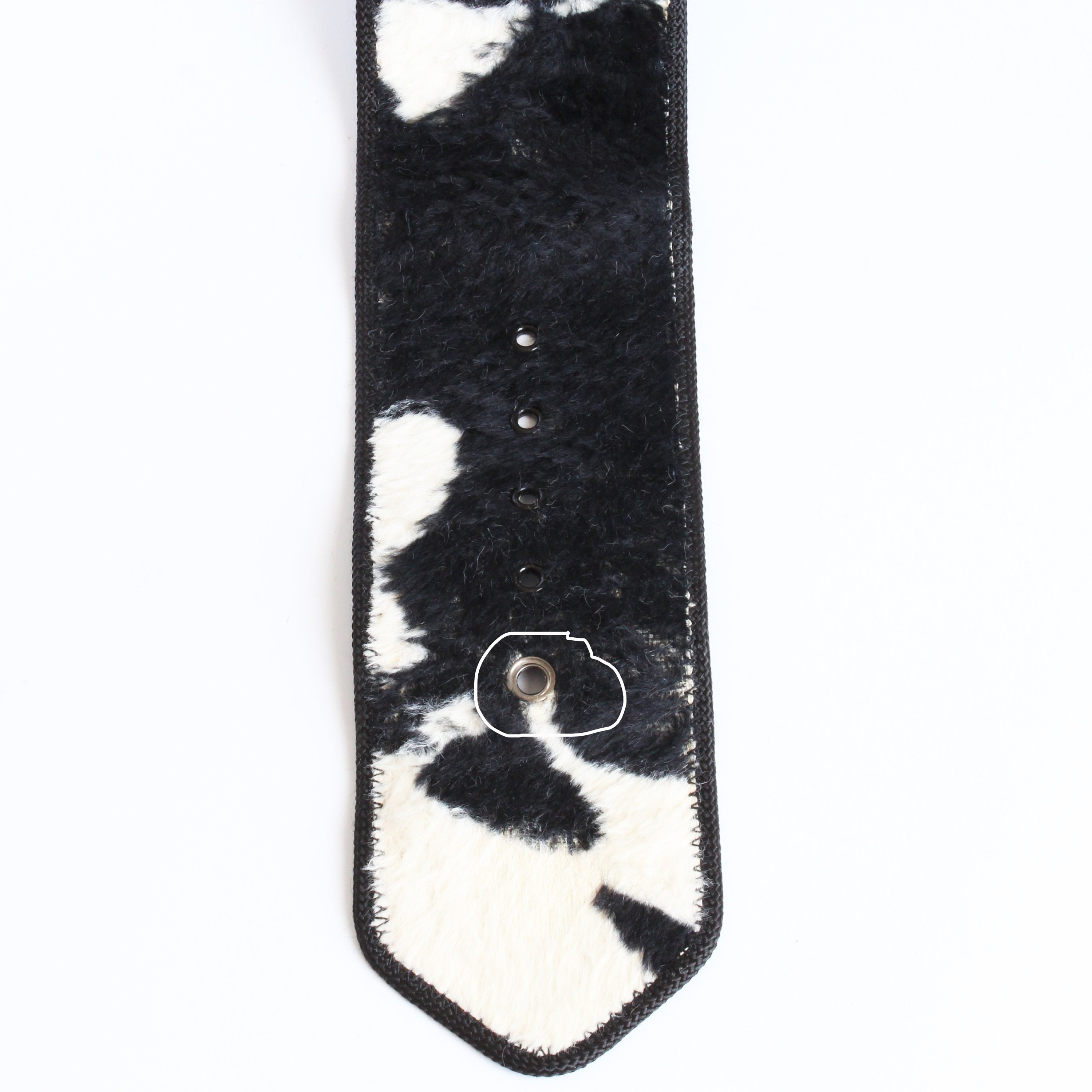 Vintage Norma Kamali OMO Cow Print Wide Belt Black White Faux Fur Leather 90s Norma Kamali OMO Wide Belt Cow Print Faux Fur Vintage 90s  main image 2