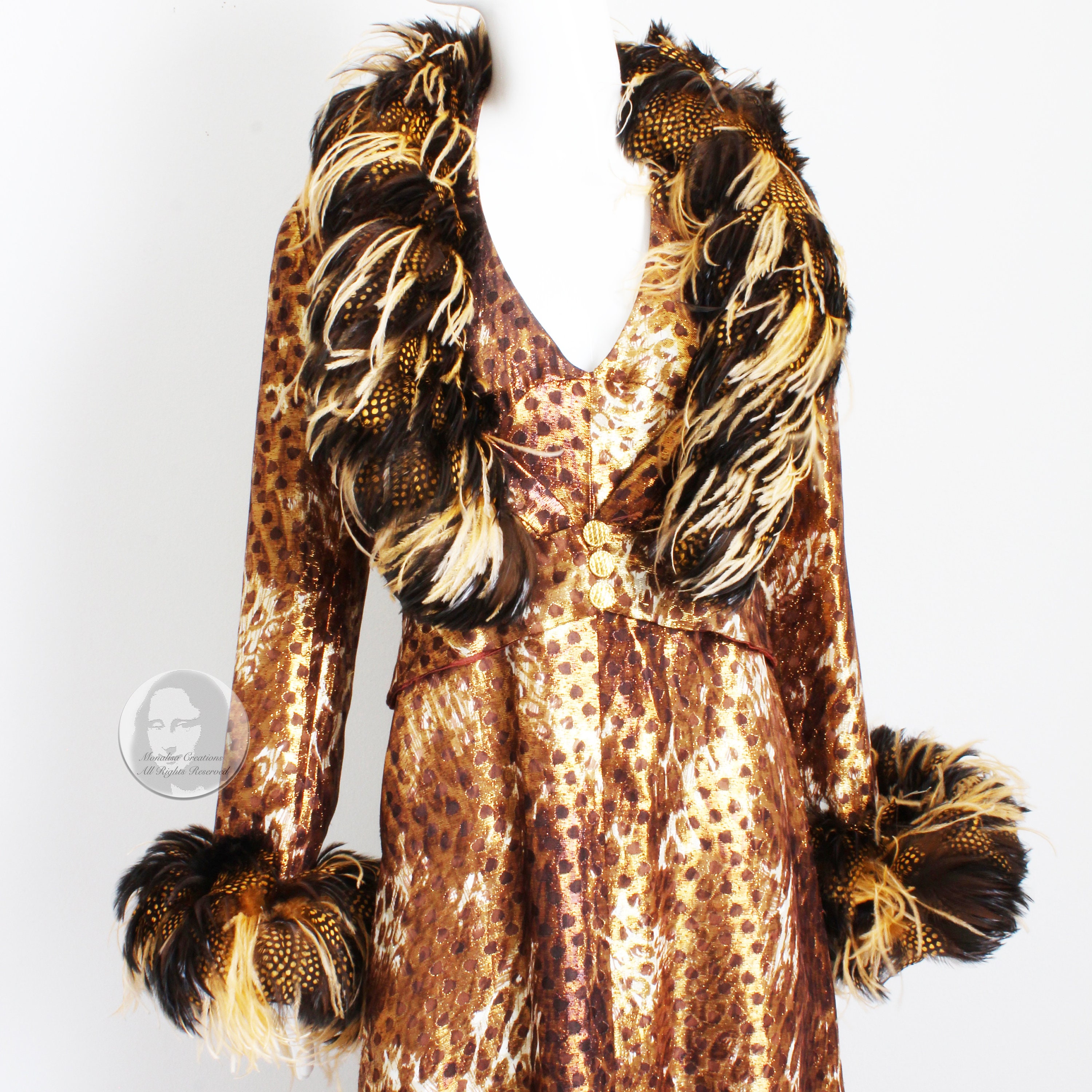 Bob Mackie Halter Dress With Feather Trim Jacket 2pc Set