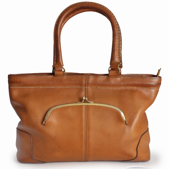 Rare Made in USA OLD COACH Shoulder Tote Bag Vintage Leather