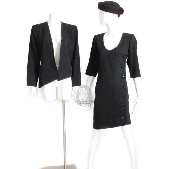ysl jacket and she got the dress YVES SAINT LAURENT VARIATION Vintage Spencer Red Jacket Dress Day Suit 1990