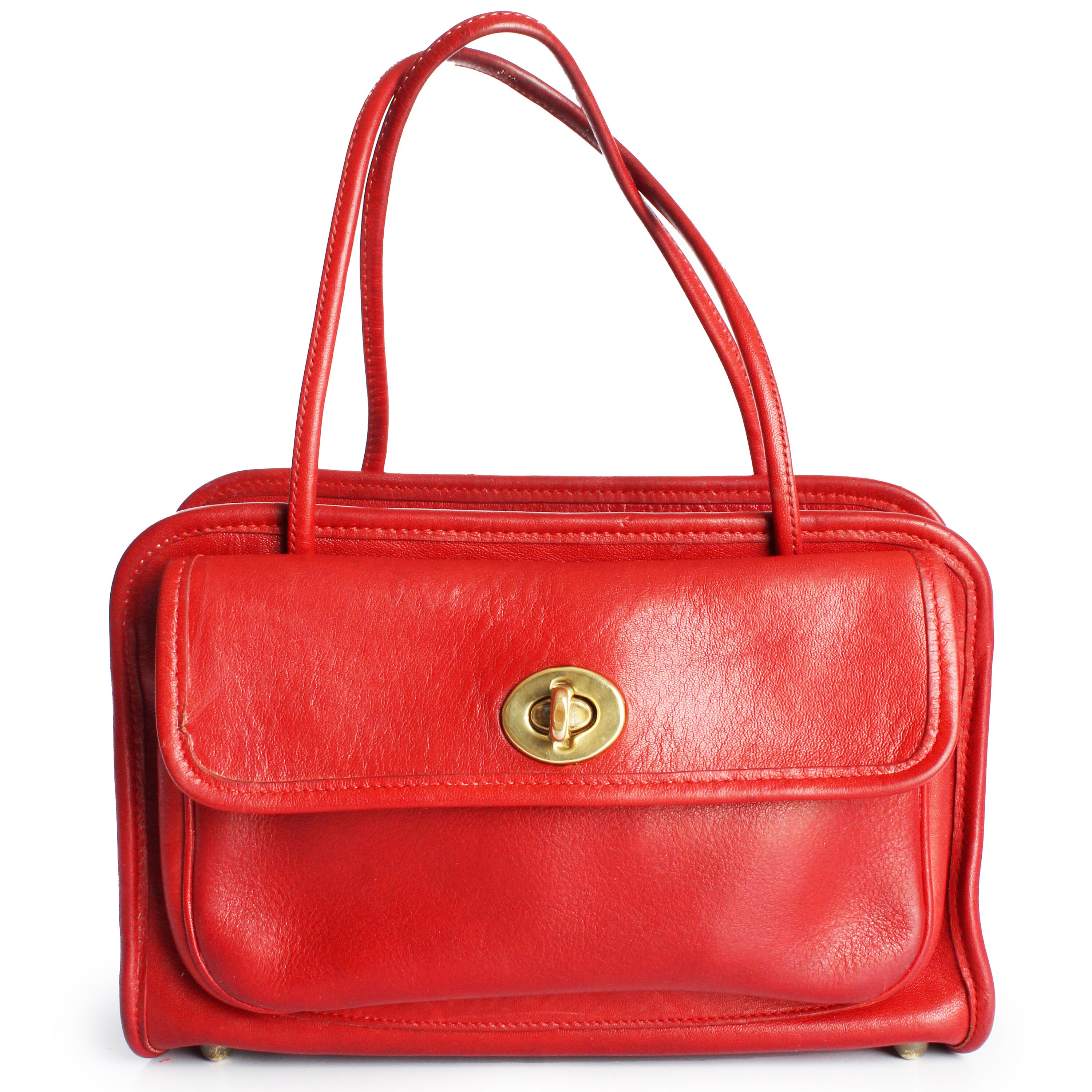 Bonnie Cashin for Coach Mini Safari Tote Red Leather Turn Lock Bag Vintage HTF 1960s Rare Etsy Finland