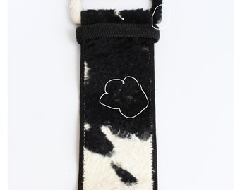 Norma Kamali OMO Wide Belt Cow Print Faux Fur Vintage 90s  display picture 3
