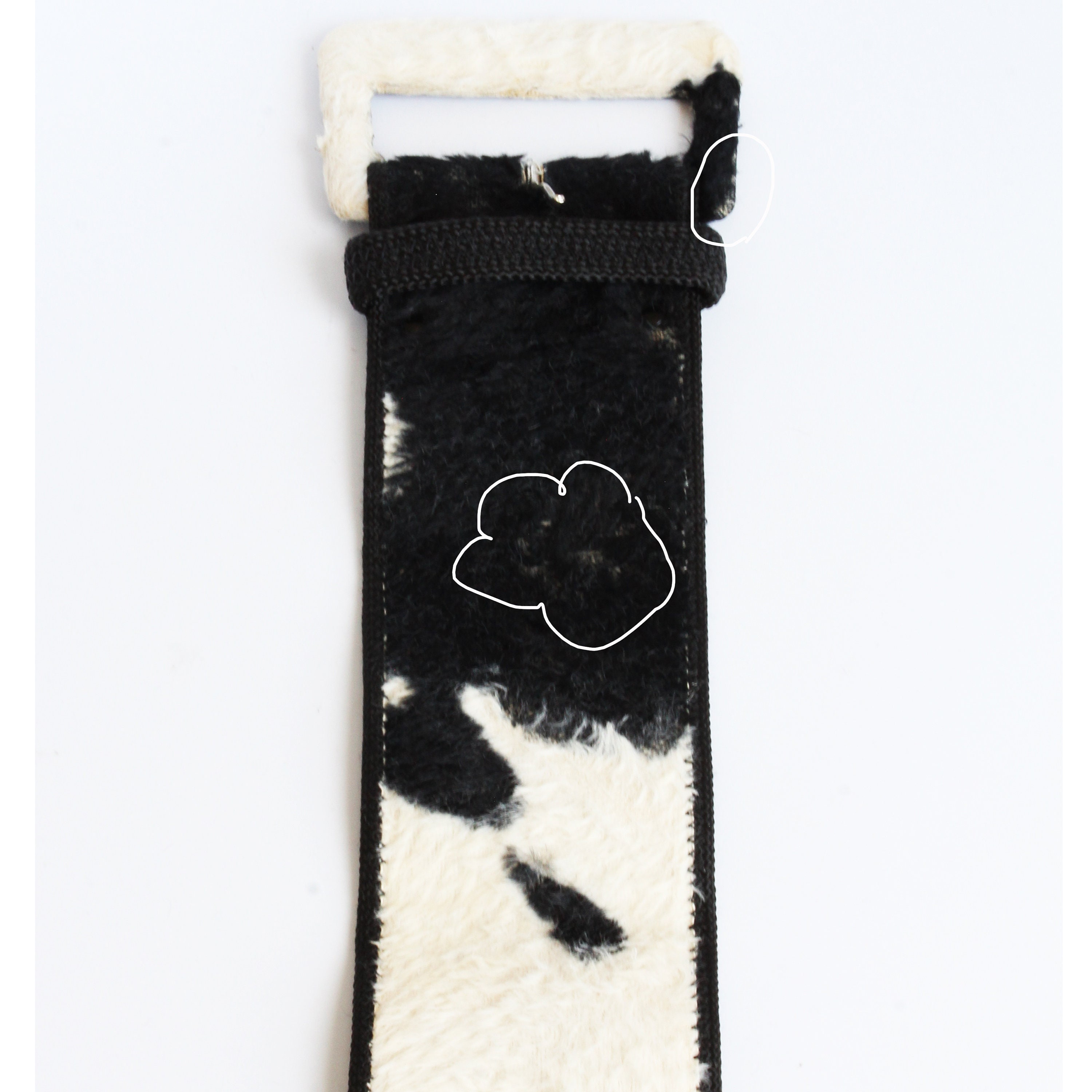 Norma Kamali OMO Wide Belt Cow Print Faux Fur Vintage 90s  display picture 2